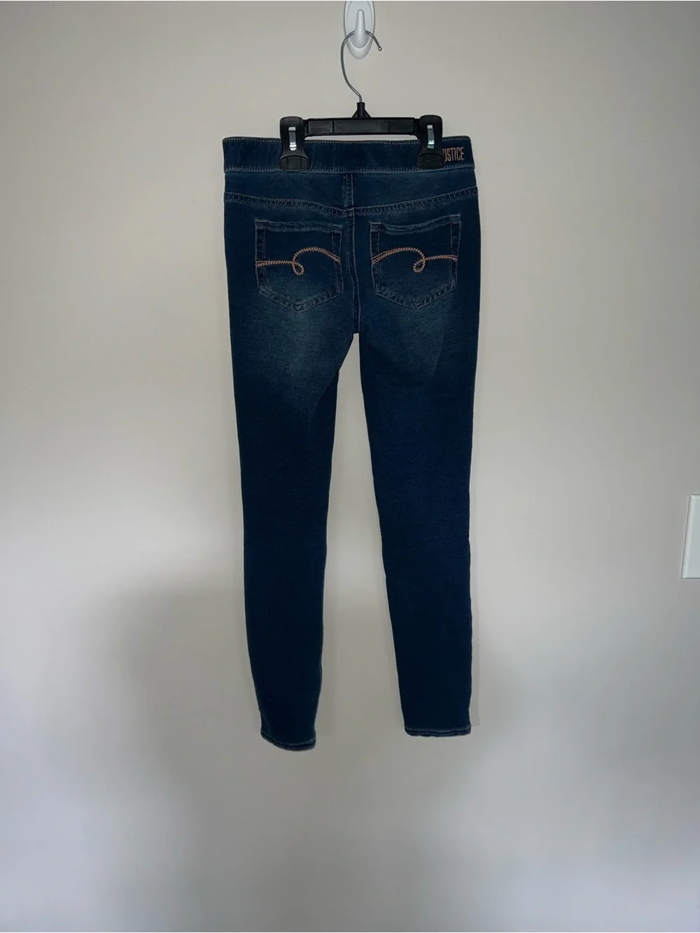 Navy blue jeans Justice 12 slim girls mid rise legging